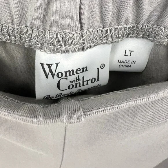 Women With Control Tall Slim Leg Pants Style a213525 Gray LT Tall - Picture 2 of 6